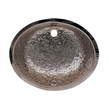 Whitehaus Oval Hammered Textured Undermount Basin W/ Overflow And A 1 1/4" Rear WH920ABB